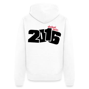 Né depuis 2016 - Veste à capuche bio Premium Unisexe - blanc - Dos - Thijin (182cm)