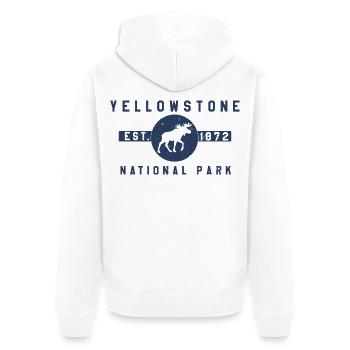 Parc national de Yellowstone fondé en 1872 - Veste à capuche bio Premium Unisexe - blanc - Dos - Thijin (182cm)