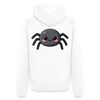 Niedliche Kawaii Halloween Spinne Geschenk Kinder  - Unisex Premium Bio Zip Hoodie - Weiß - Hinten - Thijin (182cm)