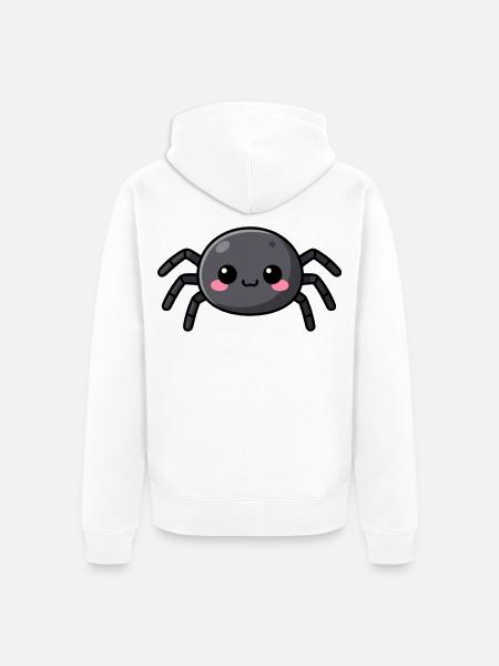 Niedliche Kawaii Halloween Spinne Geschenk Kinder - Unisex Premium Bio Zip Hoodie - Weiß