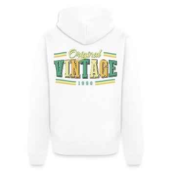 66. Geburtstag Original Vintage 1960 Retro - Unisex Premium Bio Zip Hoodie - Weiß - Hinten - Thijin (182cm)