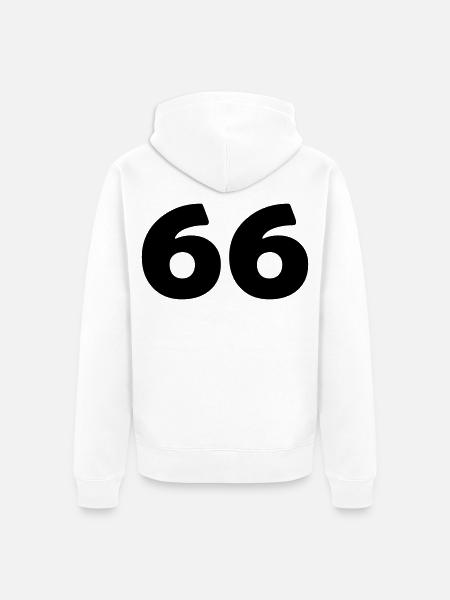 66 - Unisex Premium Bio Zip Hoodie - Weiß