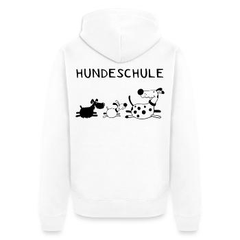 Lustige Hundeschule - Hund - Hunde - Comic - Unisex Premium Bio Zip Hoodie - Weiß - Hinten - Thijin (182cm)