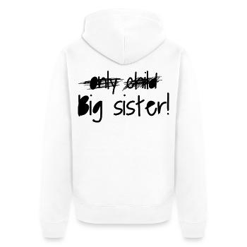 Große Schwester - Unisex Premium Bio Zip Hoodie - Weiß - Hinten - Thijin (182cm)