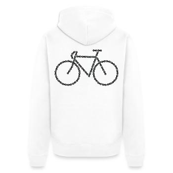 Bicycle sketch - Unisex Premium Organic Zip Hoodie - white - Back - Thijin (182cm)