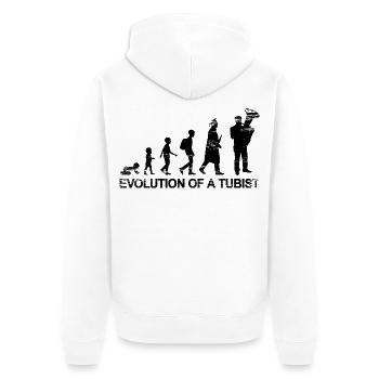 Evolution Of A Tubist - Unisex Premium Bio Zip Hoodie - Weiß - Hinten - Thijin (182cm)