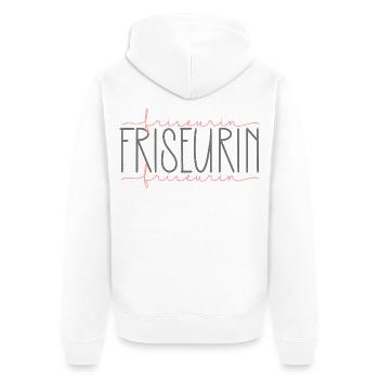 Friseurin Geschenk Haare schneiden Beruf - Unisex Premium Bio Zip Hoodie - Weiß - Hinten - Thijin (182cm)