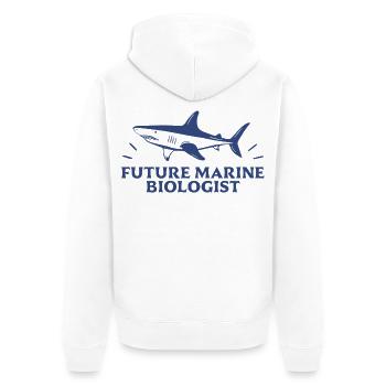 Future marine biologist student shark lover - Unisex Premium Organic Zip Hoodie - white - Back - Thijin (182cm)