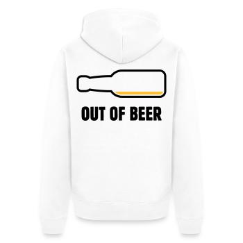 Out Of Beer (Bier / Bierchen / Biertrinker POS 2C) - Unisex Premium Bio Zip Hoodie - Weiß - Hinten - Thijin (182cm)
