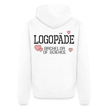 Logopäde Bachelor-Studium Logopädie - Unisex Premium Bio Zip Hoodie - Weiß - Hinten - Thijin (182cm)