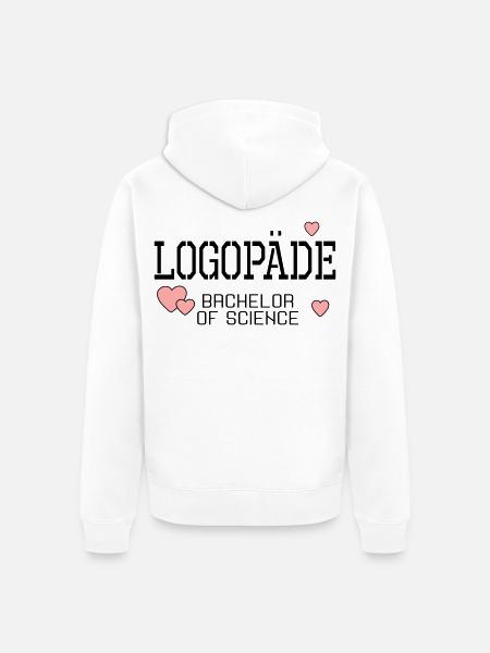 Logopäde Bachelor-Studium Logopädie - Unisex Premium Bio Zip Hoodie - Weiß