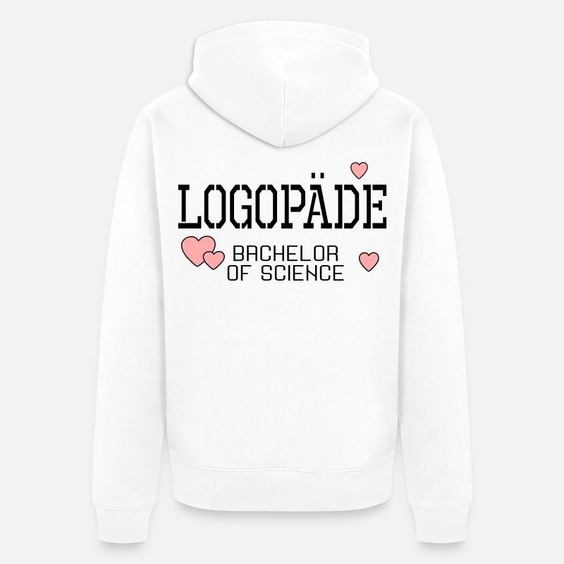 Logopäde Bachelor-Studium Logopädie - Unisex Premium Bio Zip Hoodie - Weiß