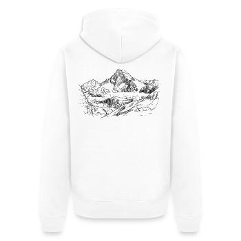 Großglockner | Le plus haut sommet d’Autriche, 3798 m - Veste à capuche bio Premium Unisexe - blanc - Dos - Thijin (182cm)