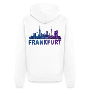 Frankfurt Stadt Skyline - Unisex Premium Bio Zip Hoodie - Weiß - Hinten - Thijin (182cm)