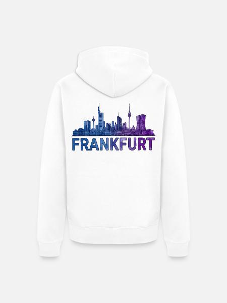 Frankfurt Stadt Skyline - Unisex Premium Bio Zip Hoodie - Weiß