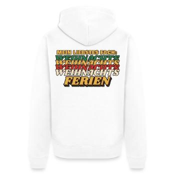Mein liebstes Fach: Weihnachtsferien - Unisex Premium Bio Zip Hoodie - Weiß - Hinten - Thijin (182cm)