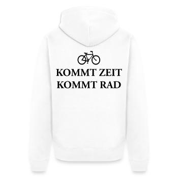 Come cycling time T-Shirts - Unisex Premium Organic Zip Hoodie - white - Back - Thijin (182cm)