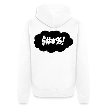 Ein Fluch in einer denkenden Wolke $#*%! * - Unisex Premium Bio Zip Hoodie - Weiß - Hinten - Thijin (182cm)