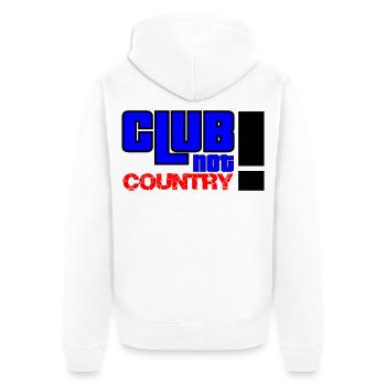 Club not country - Unisex Premium Bio Zip Hoodie - Weiß - Hinten - Thijin (182cm)