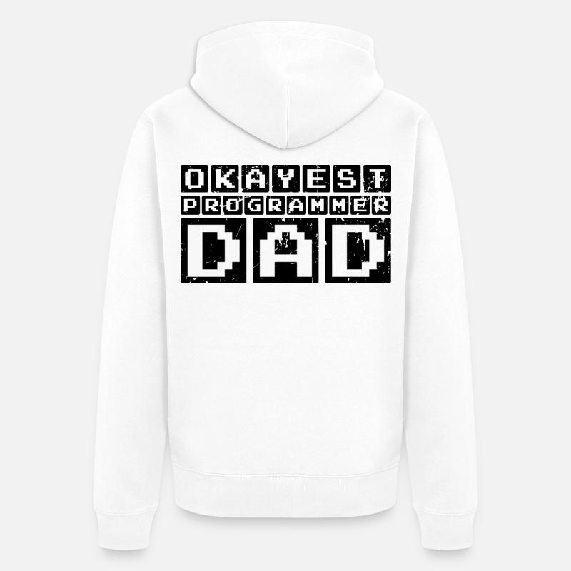 Papa programmeur - Veste à capuche bio Premium Unisexe - blanc