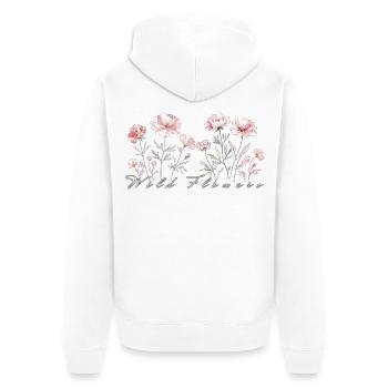 Fleurs sauvages - Veste à capuche bio Premium Unisexe - blanc - Dos - Thijin (182cm)