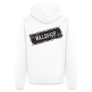 Waldhof Vintage Schriftzug - Unisex Premium Bio Zip Hoodie - Weiß - Hinten - Thijin (182cm)
