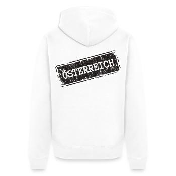 Drapeau autrichien sur les vêtements - Veste à capuche bio Premium Unisexe - blanc - Dos - Thijin (182cm)