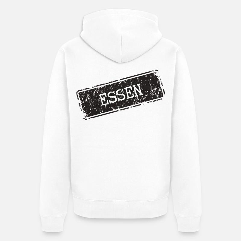 Essen Küchenmotif mit rustikaler Note - Unisex Premium Bio Zip Hoodie - Weiß