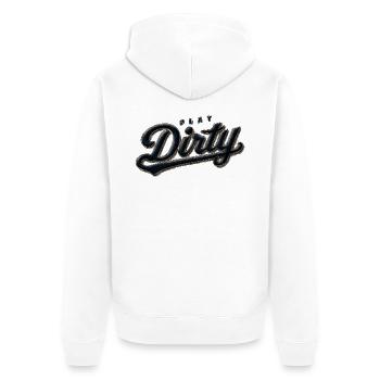Play Dirty Retro - Unisex Premium Bio Zip Hoodie - Weiß - Hinten - Thijin (182cm)