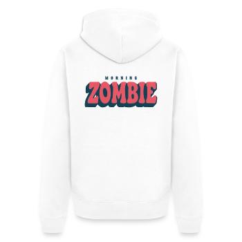 Morning zombie - Unisex Premium Bio Zip Hoodie - Weiß - Hinten - Thijin (182cm)