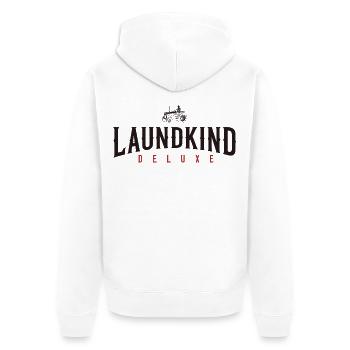 Laundkind - Unisex Premium Bio Zip Hoodie - Weiß - Hinten - Thijin (182cm)