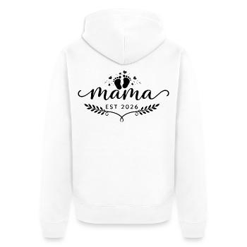 Mom Heart and Stars | Minimalist Mom Gift - Unisex Premium Organic Zip Hoodie - white - Back - Thijin (182cm)