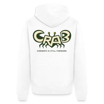 CRAB – sideways also means forward - Unisex Premium Organic Zip Hoodie - white - Back - Thijin (182cm)