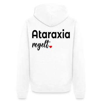 Unerschuetterlichkeit_Ataraxia_Gelassenheit - Veste à capuche bio Premium Unisexe - blanc - Dos - Thijin (182cm)