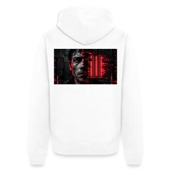 Der EAN-Code der Zivilisation - Unisex Premium Bio Zip Hoodie - Weiß - Hinten - Thijin (182cm)