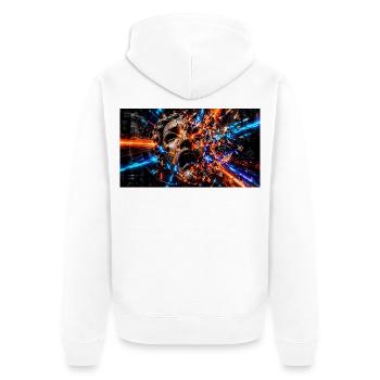 Das Zerbrechen der Persona - Unisex Premium Bio Zip Hoodie - Weiß - Hinten - Thijin (182cm)