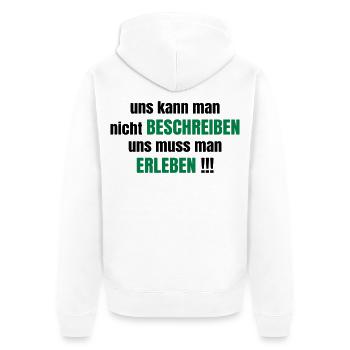 Freundschaft - Unisex Premium Bio Zip Hoodie - Weiß - Hinten - Thijin (182cm)
