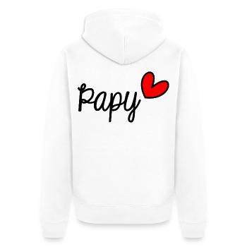 OPA. VATERTAG. FROHER VATERTAG. ICH LIEBE DICH. - Unisex Premium Bio Zip Hoodie - Weiß - Hinten - Thijin (182cm)