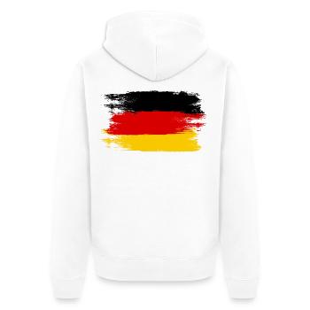 Drapeau de l’Allemagne, Vive l’Allemagne, symbole d’unité - Veste à capuche bio Premium Unisexe - blanc - Dos - Thijin (182cm)