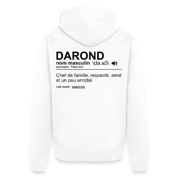 Daron Geburtstag Papa Vatertag Humor - Unisex Premium Bio Zip Hoodie - Weiß - Hinten - Thijin (182cm)