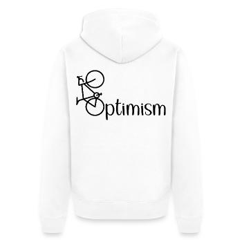 Optimism Cycling Cyclist - Unisex Premium Organic Zip Hoodie - white - Back - Thijin (182cm)