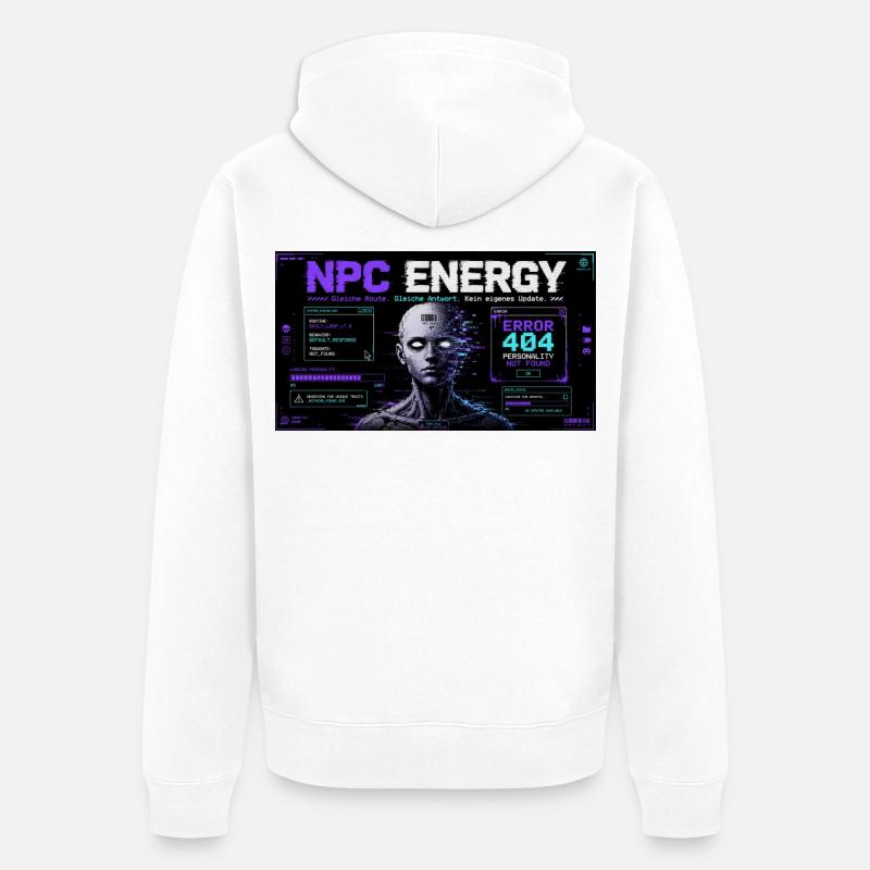 NPC ENERGY ERROR 404 - Unisex Premium Bio Zip Hoodie - Weiß
