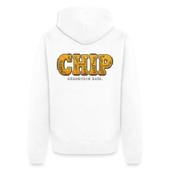 CHIP – Données Crunchy - Veste à capuche bio Premium Unisexe - blanc - Dos - Thijin (182cm)