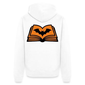 Zauberbuch Fledermaus Icon - Unisex Premium Bio Zip Hoodie - Weiß - Hinten - Thijin (182cm)