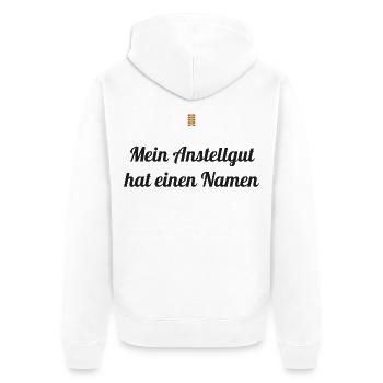 Mein Anstellgut hat einen Namen – Sauerteig Spruch - Unisex Premium Bio Zip Hoodie - Weiß - Hinten - Thijin (182cm)