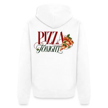 Pizza Tonight Pizza Slice - Unisex Premium Bio Zip Hoodie - Weiß - Hinten - Thijin (182cm)