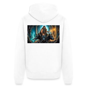 Hades erlaubt Herakles, Cerberus zu nehmen - Unisex Premium Bio Zip Hoodie - Weiß - Hinten - Thijin (182cm)