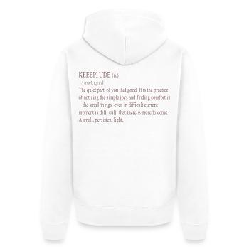 Wörterbuch-Typografie Vintage - Unisex Premium Bio Zip Hoodie - Weiß - Hinten - Thijin (182cm)