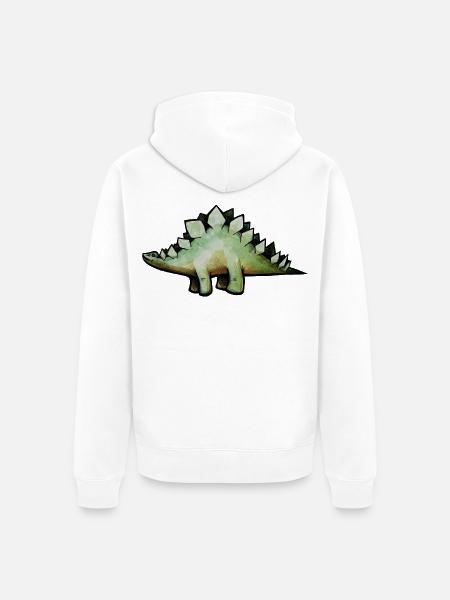 Smaragd-Stego in Aquarell - Unisex Premium Bio Zip Hoodie - Weiß