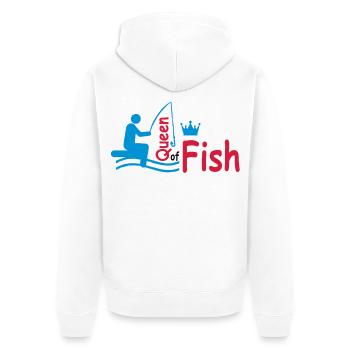 fishing - Unisex Premium Organic Zip Hoodie - white - Back - Thijin (182cm)